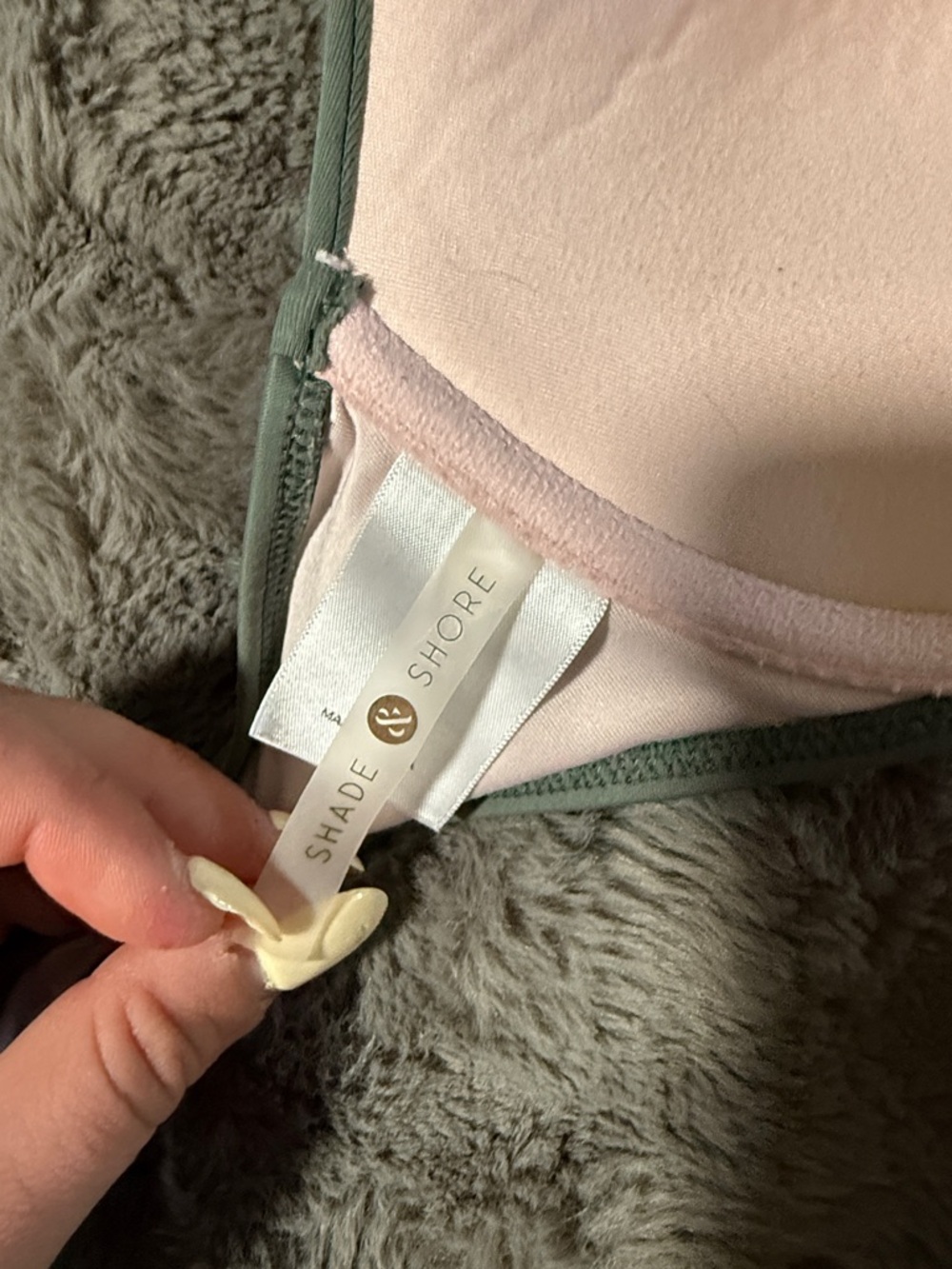 Scalloped Cutout Halter Bikini Top in Sage Green - Picture 4 of 7
